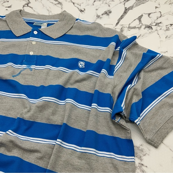 Men’s Rocawear GreyBlueWhite Big & Tall Polo Shirt